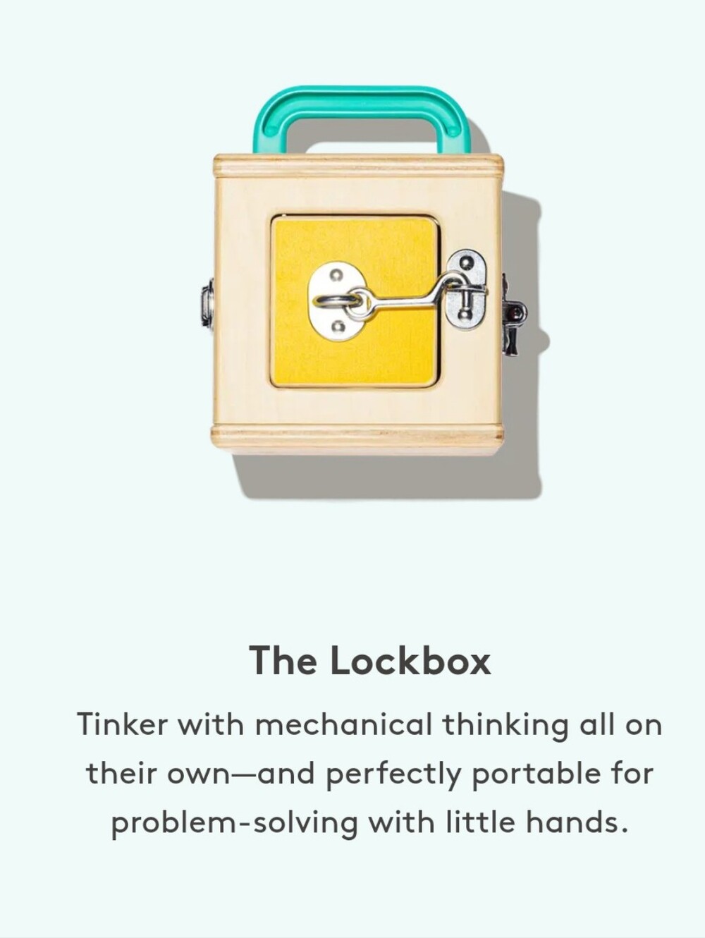 Lovevery Wooden Lock Box with 4 Different Doors Lock Mechanisms Montessori